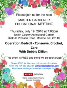 Cover photo for Extension Master Gardener Program Educational Meeting July 19