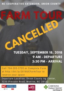 Cover photo for 2018 Union County Farm Tour Is Cancelled