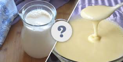 condensed milk and evaporated milk in containers