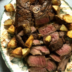 Venison roast and potatoes