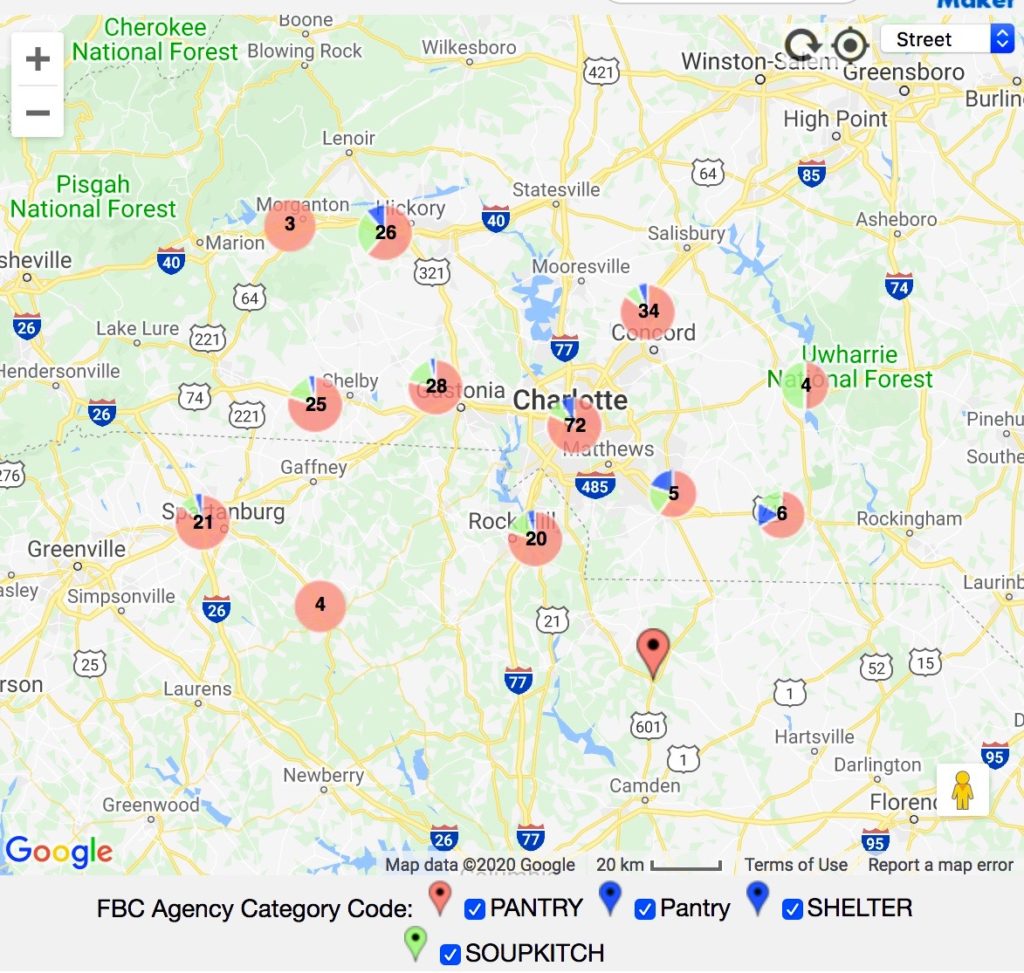 Map of Union County Community Resource Locations