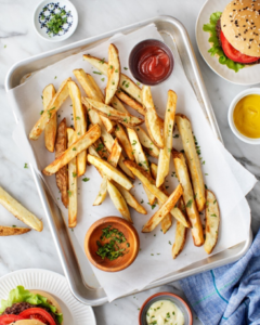 Julienne fries on plate