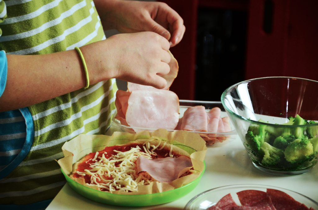 Child making a meal