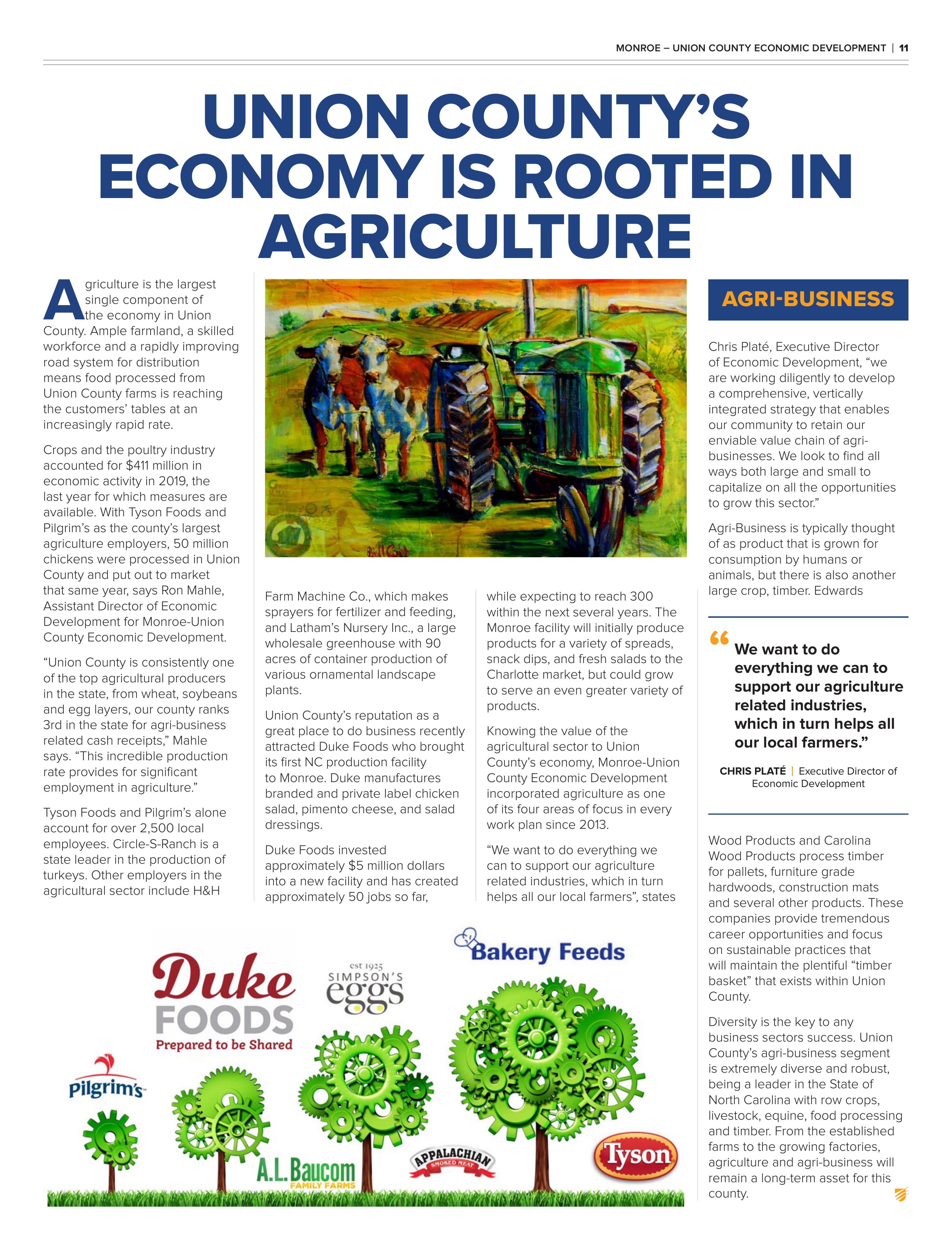 Union County Economy Rooted in Agriculture