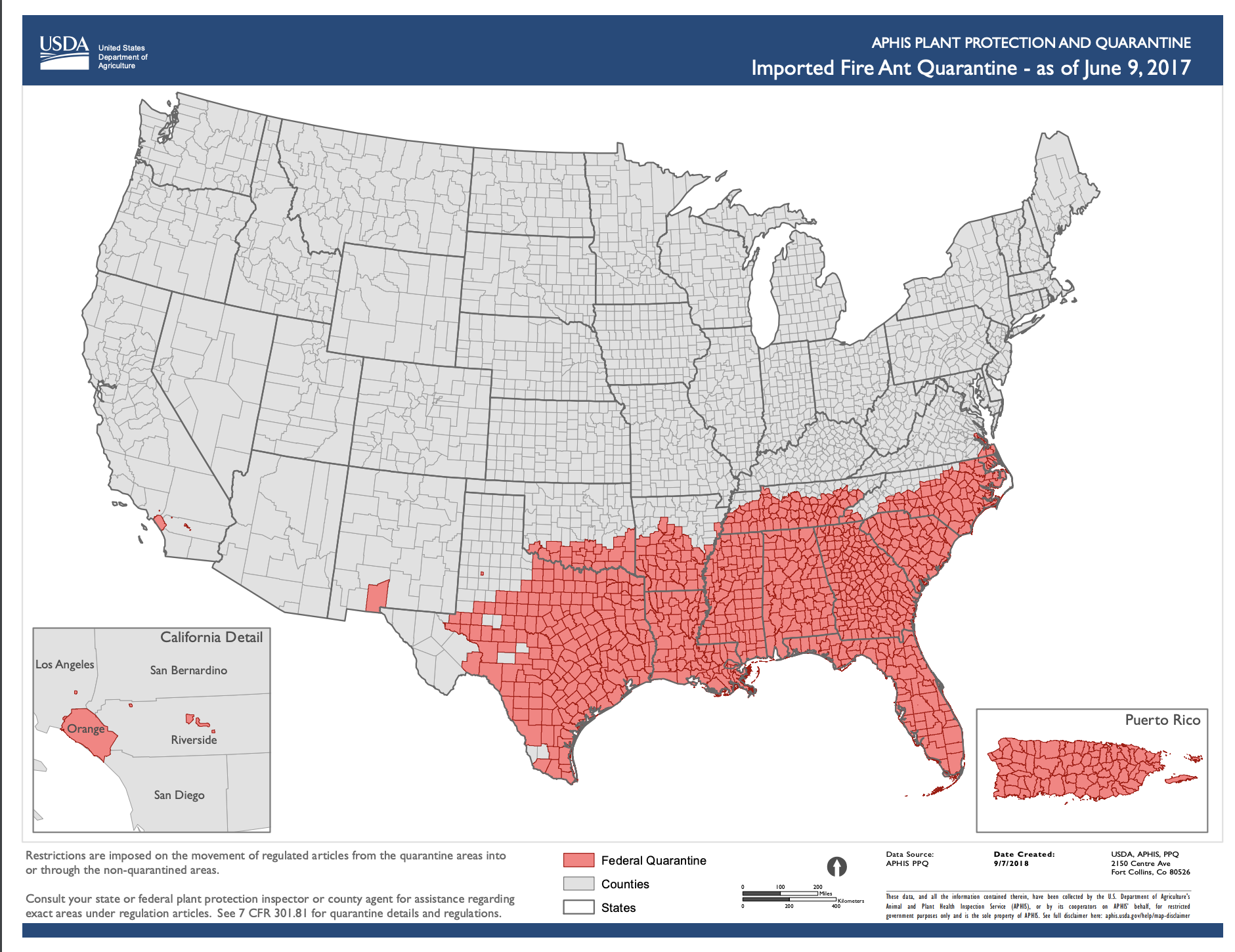 Usda Fire Ant Quarantine Map