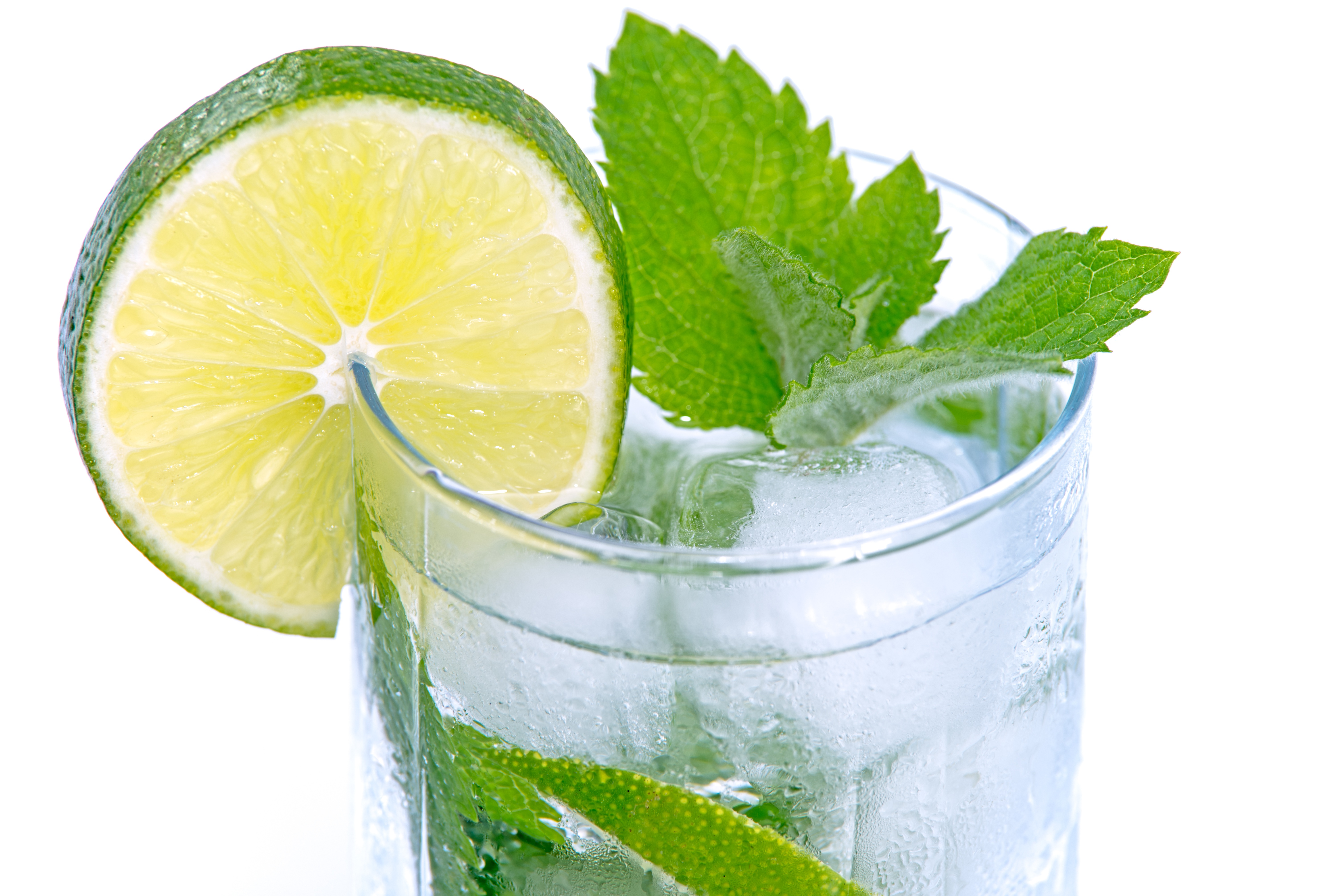 Water with Lime and Mint in it for Hydration