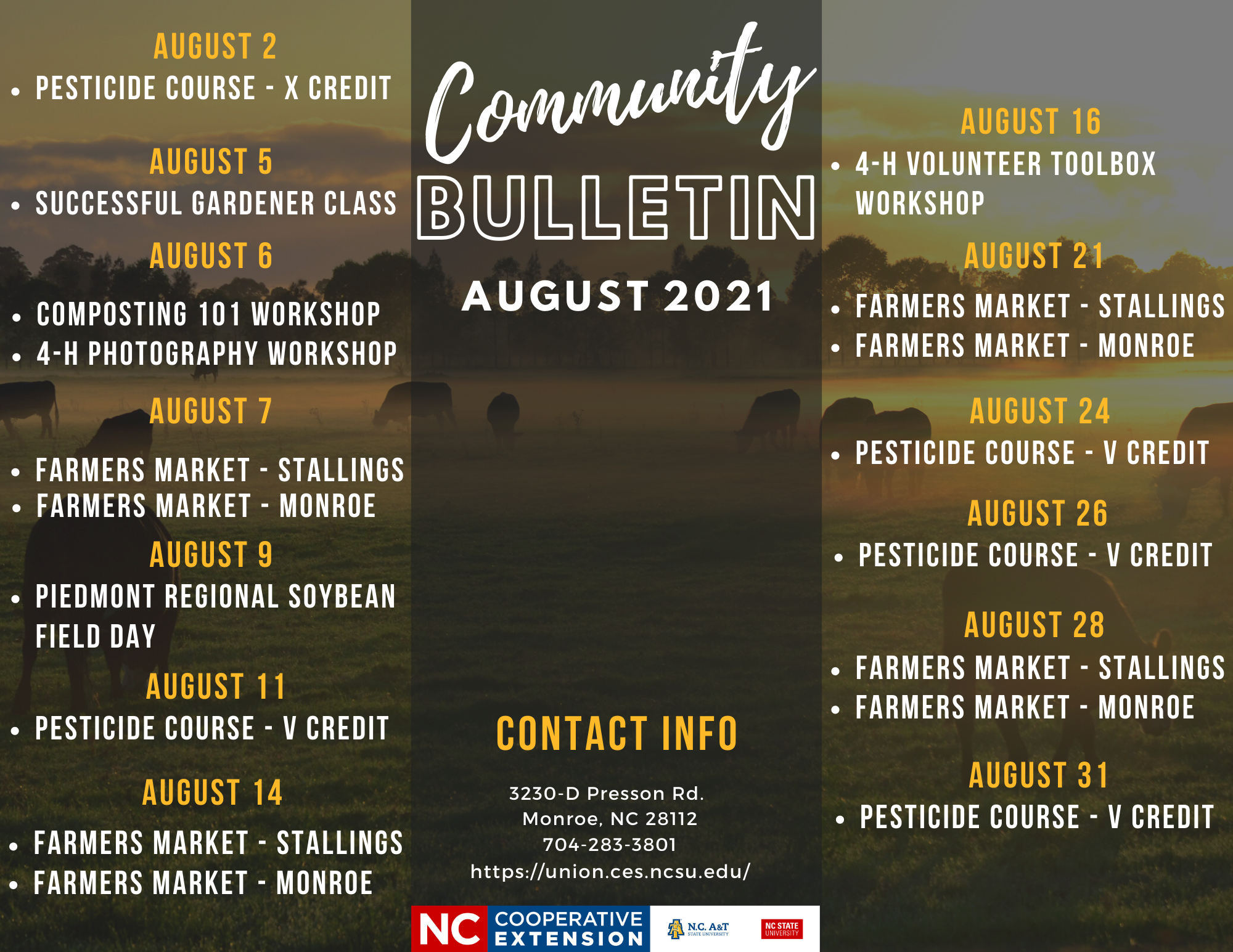 August 2021 - Extension Events