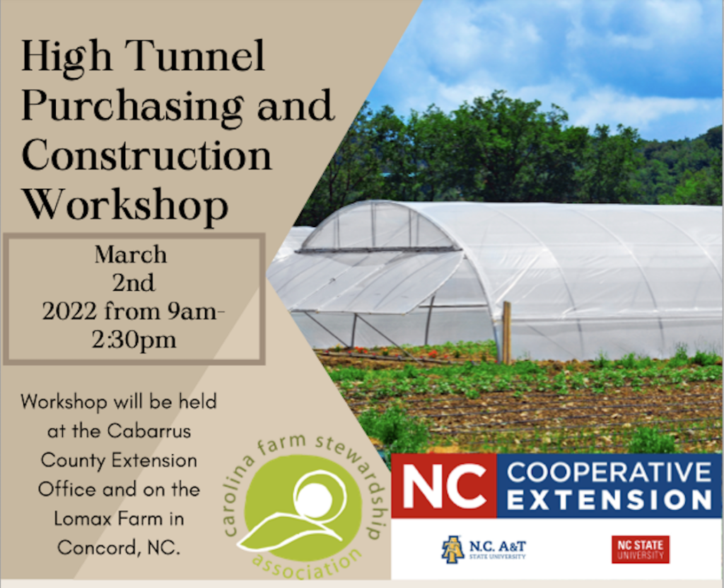 Flyer of high tunnel workshop March 2nd 2022