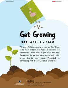 Cover photo for Get Growing! At the Concord Library