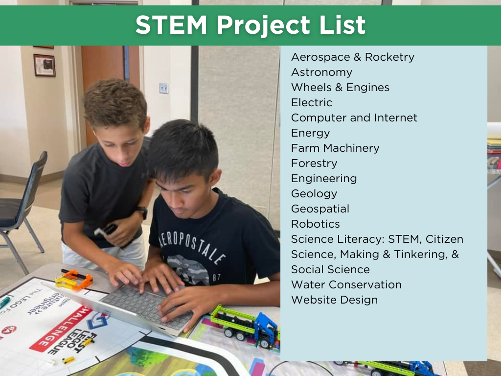 STEM 4-H related projects available for young people