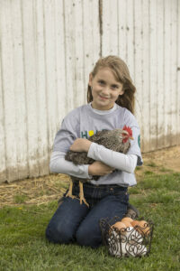 4h member with chicken