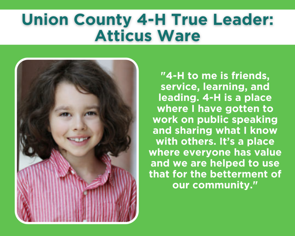 True Leader Atticus Ware shares what 4-H means to him