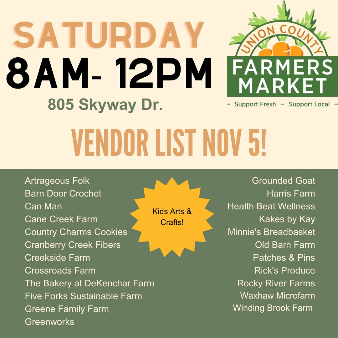 Come Shop with Us! Saturday 8 a.m.-NOON