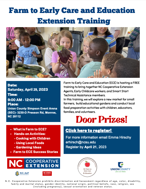 Farm to Early Childhood Education Regional Training Flyer