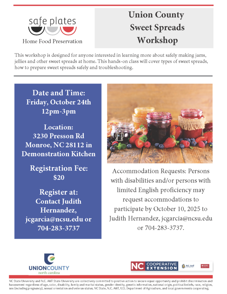 Union County Sweet Spreads Workshop